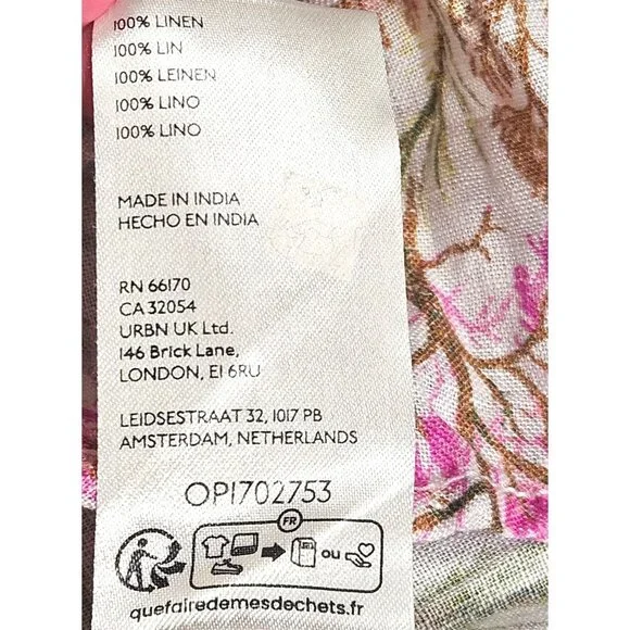 Pilcro Women Linen Sleeveless Floral Blouse 2X Vacation Core Coastal Style - Picture 6 of 10